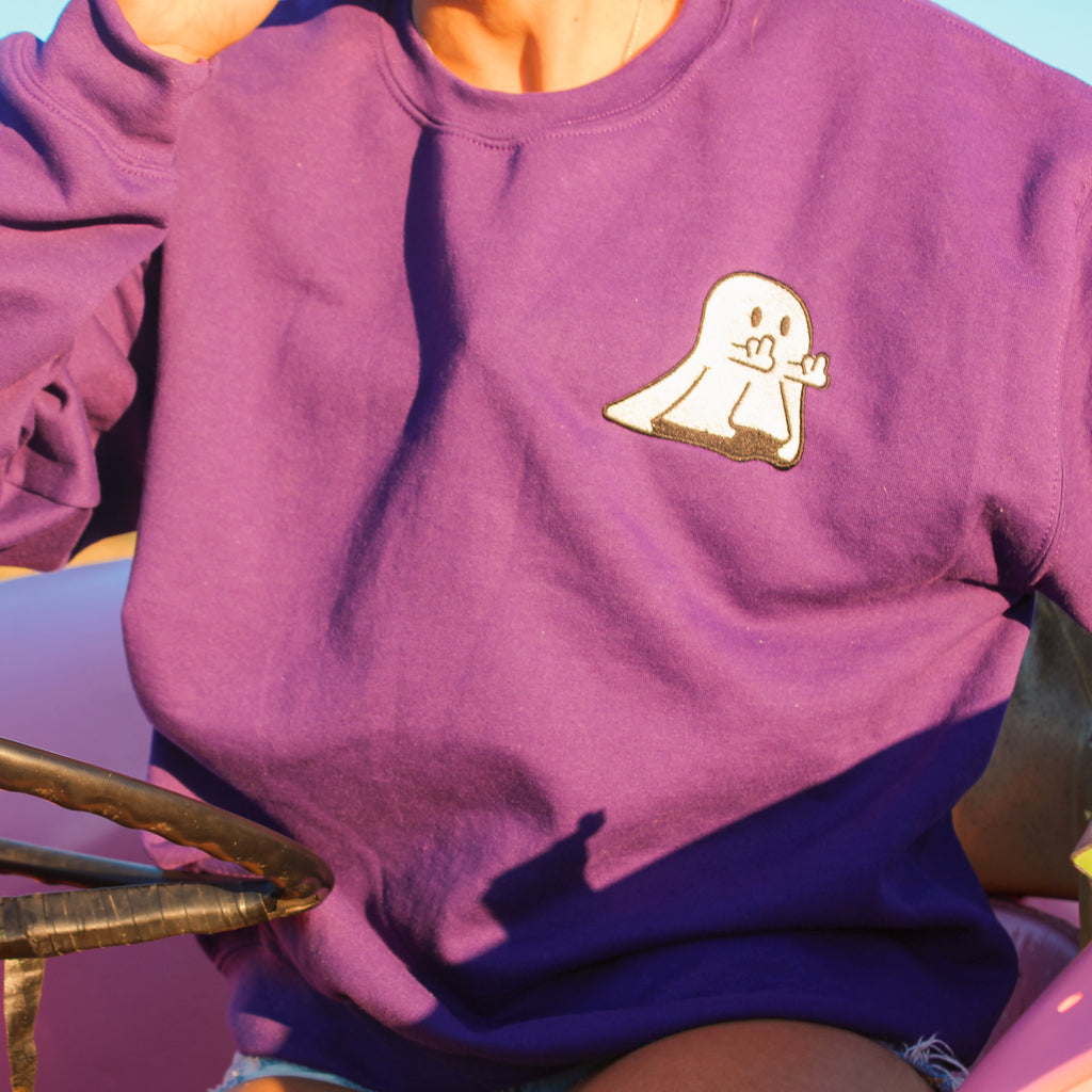 Cheeky Ghost Embroidered Crewneck