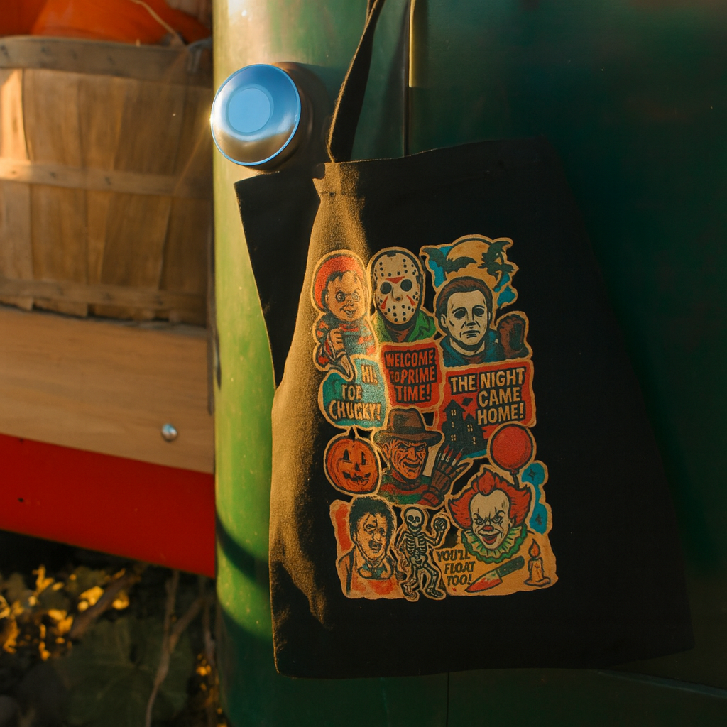 Horror Classics Tote Bag - Retro Scary Movie Icons