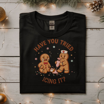 "Have You Tried Icing It?" Embroidered Sweatshirt