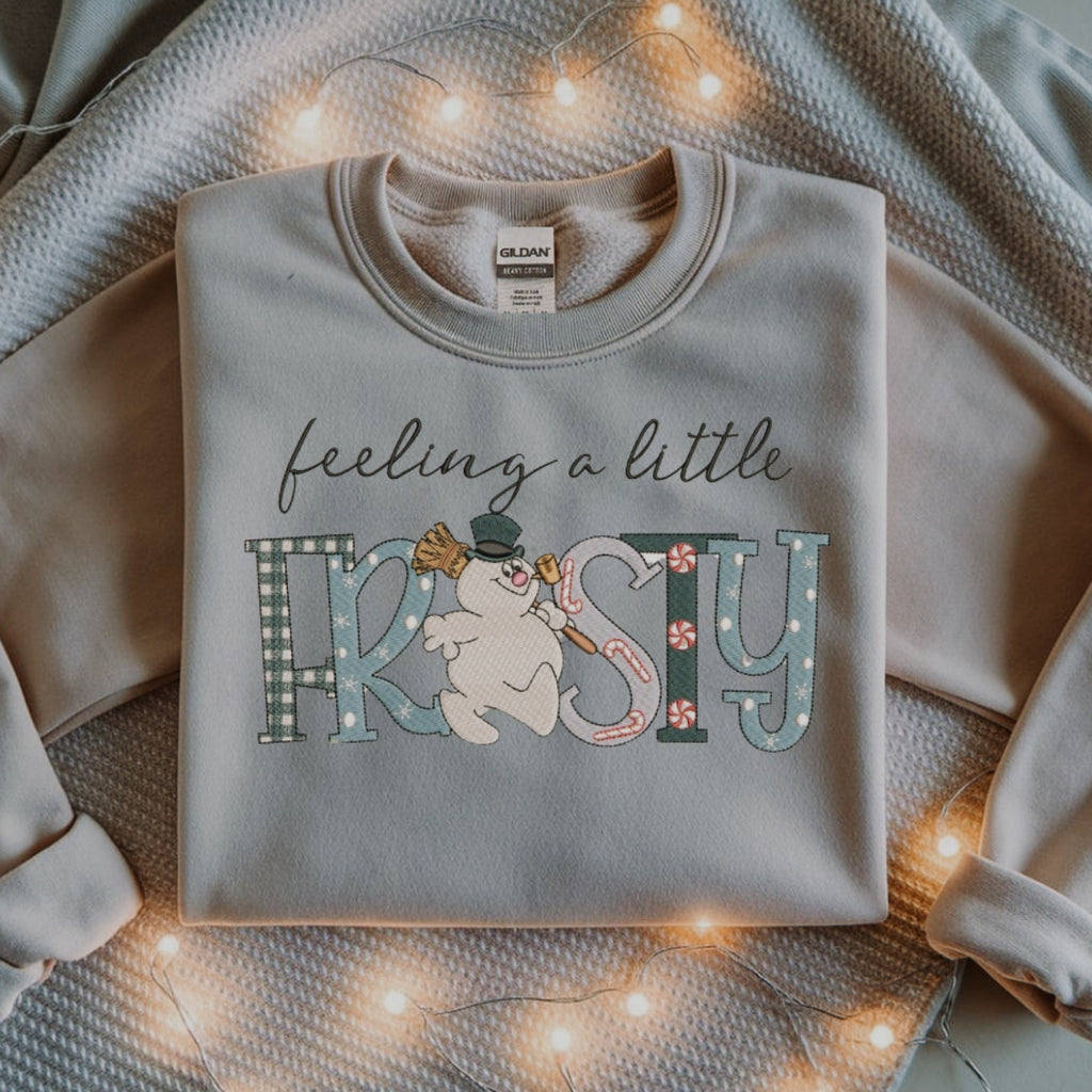 Feeling a Little Frosty Christmas Embroidered Sweatshirt