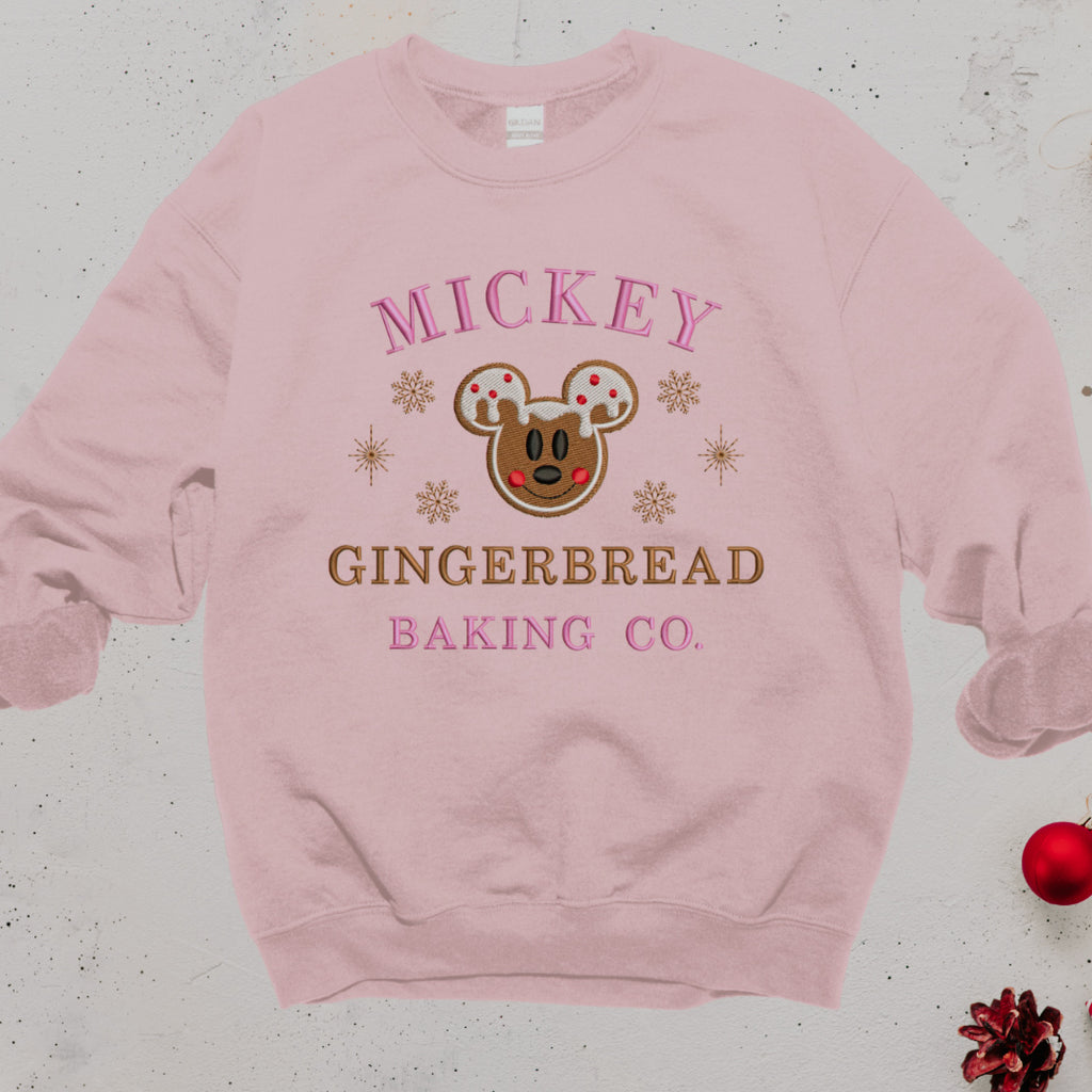 Mickey Gingerbread Baking Co. Embroidered Christmas Sweatshirt