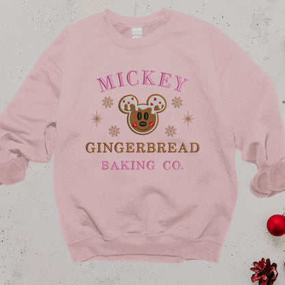 Mickey Gingerbread Baking Co. Embroidered Christmas Sweatshirt