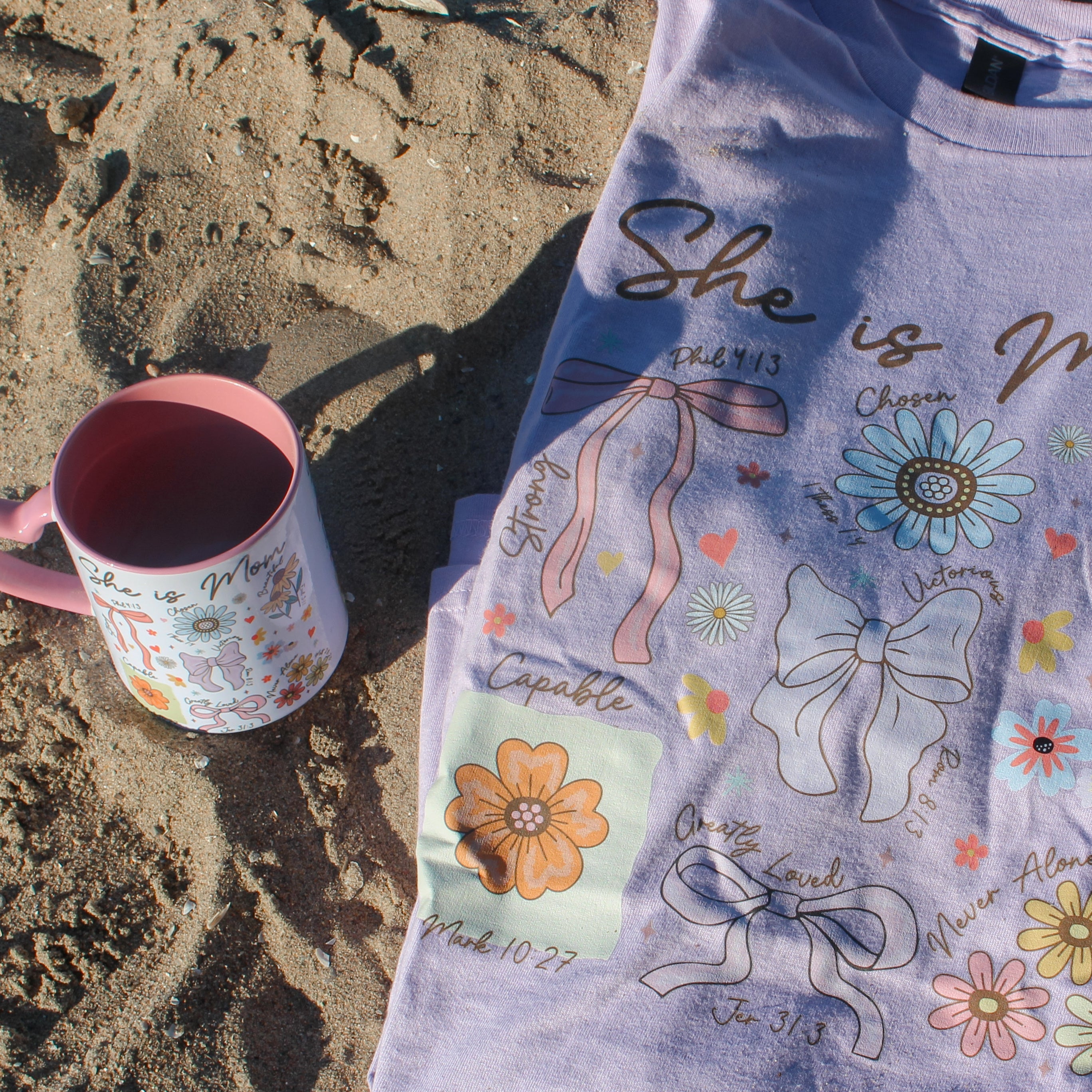 She is Mom - Floral Heart Mug