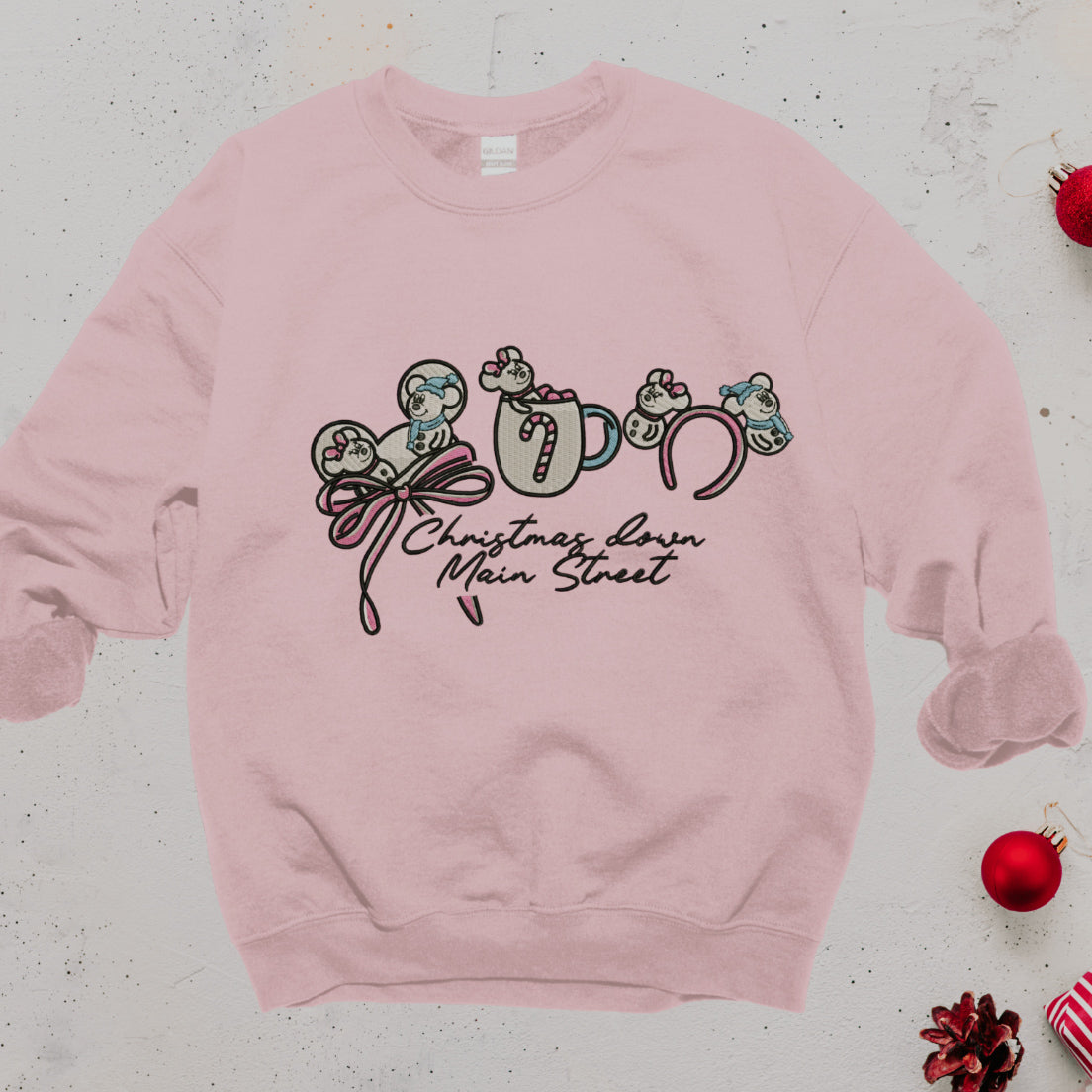 Christmas Down Main Street Embroidered Crewneck