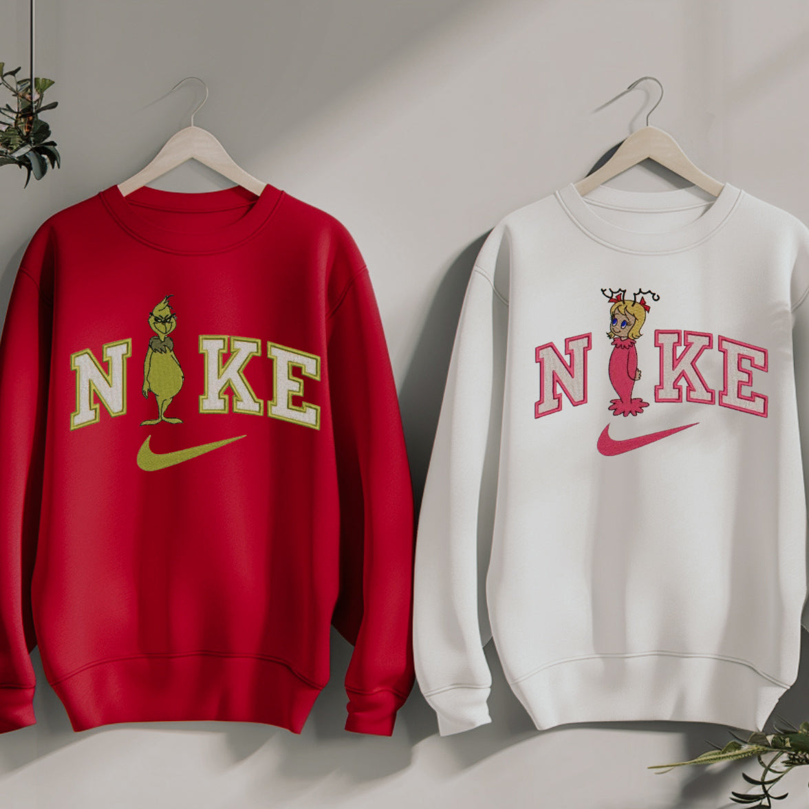 Matching Grinch × Cindy Lou Christmas Crewnecks (Couples Set)