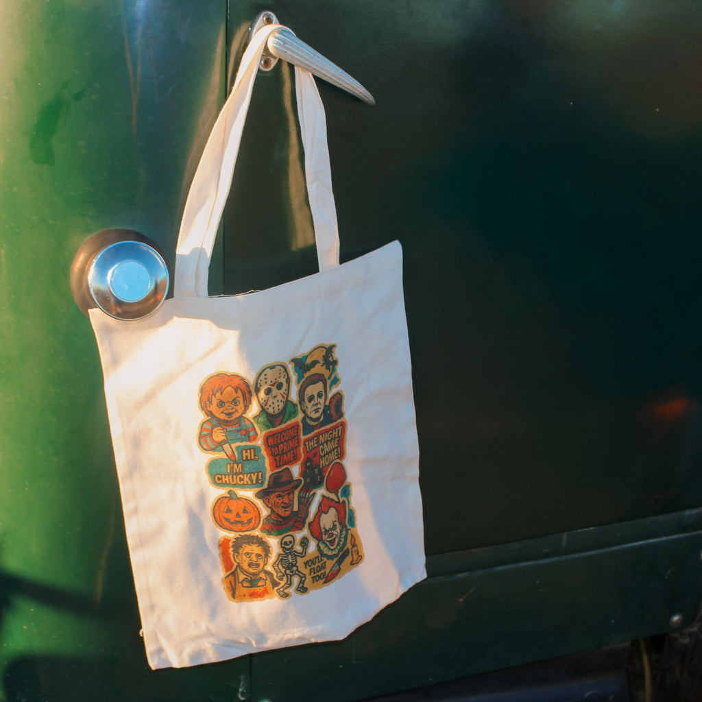 Horror Classics Tote Bag - Retro Scary Movie Icons
