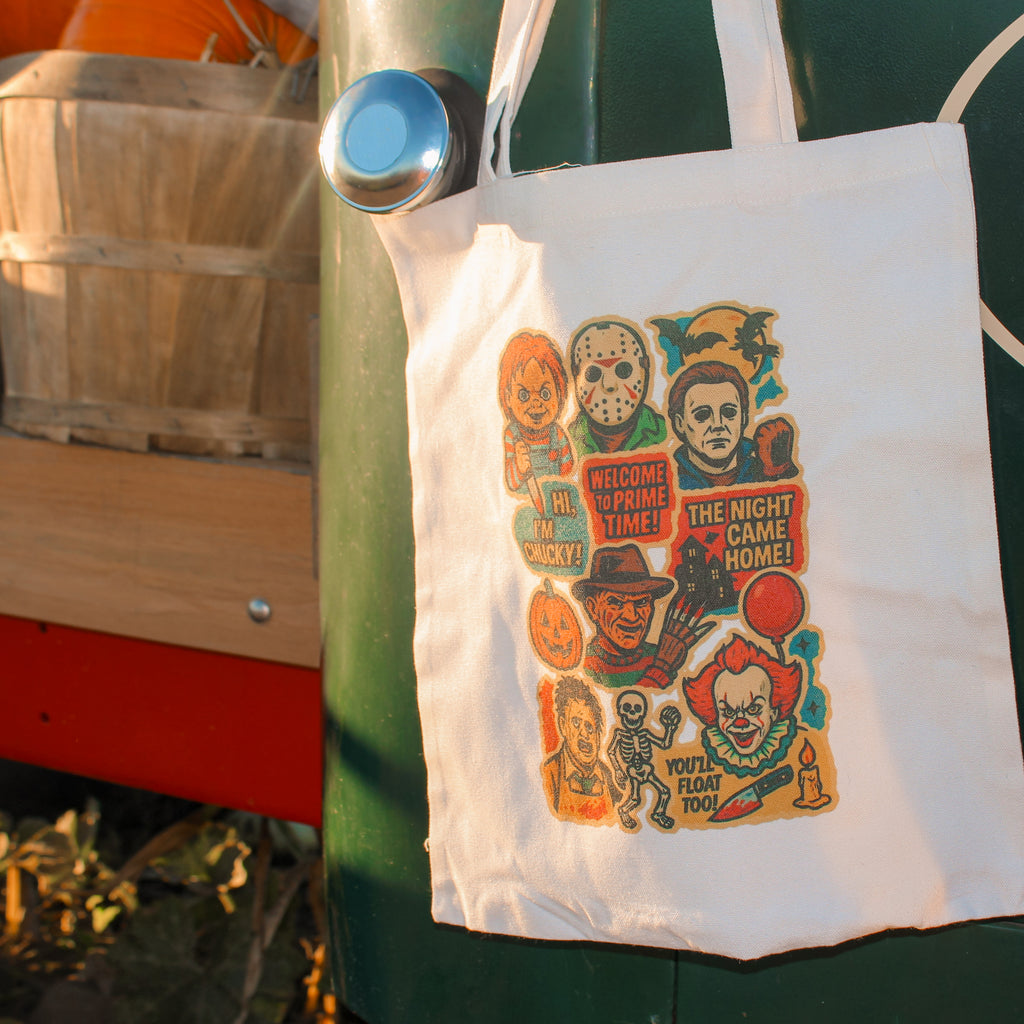 Horror Classics Tote Bag - Retro Scary Movie Icons