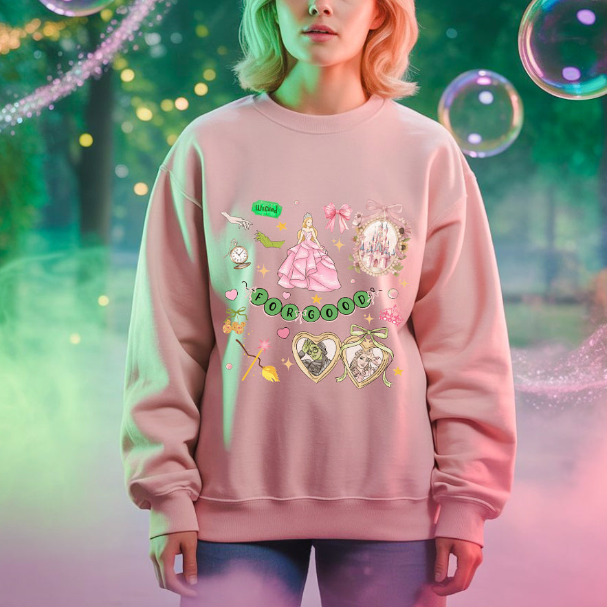 “For Good” Pastel Wicked-Inspired Crewneck Sweatshirt