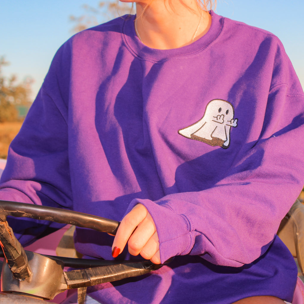 Cheeky Ghost Embroidered Crewneck