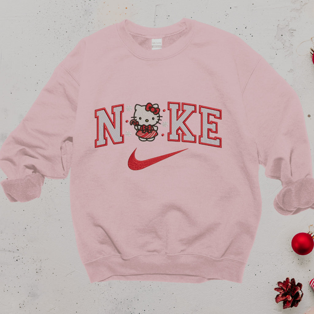 Hello Kitty Candy Cane Nike Embroidered Sweatshirt