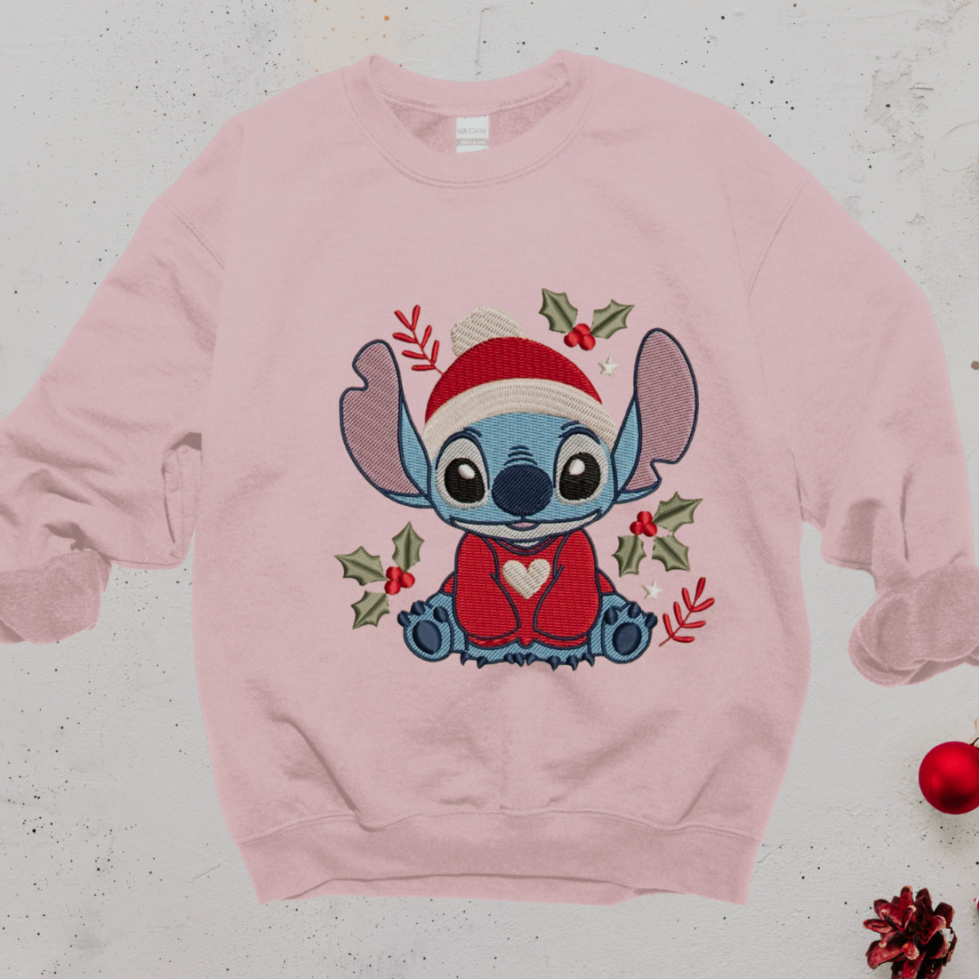 Christmas Stitch Embroidered Sweatshirt