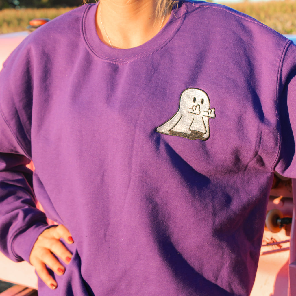 Cheeky Ghost Embroidered Crewneck