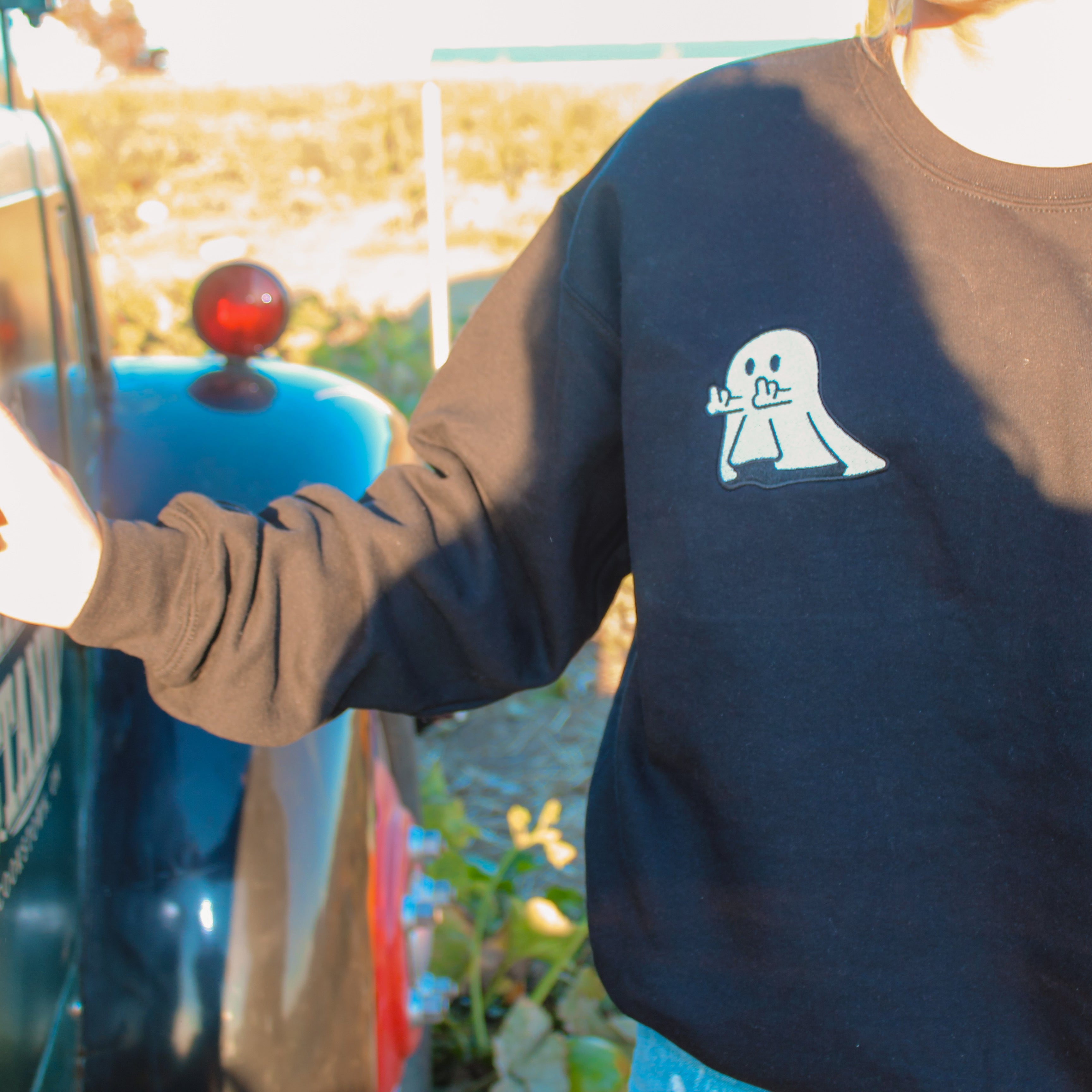 Cheeky Ghost Embroidered Crewneck