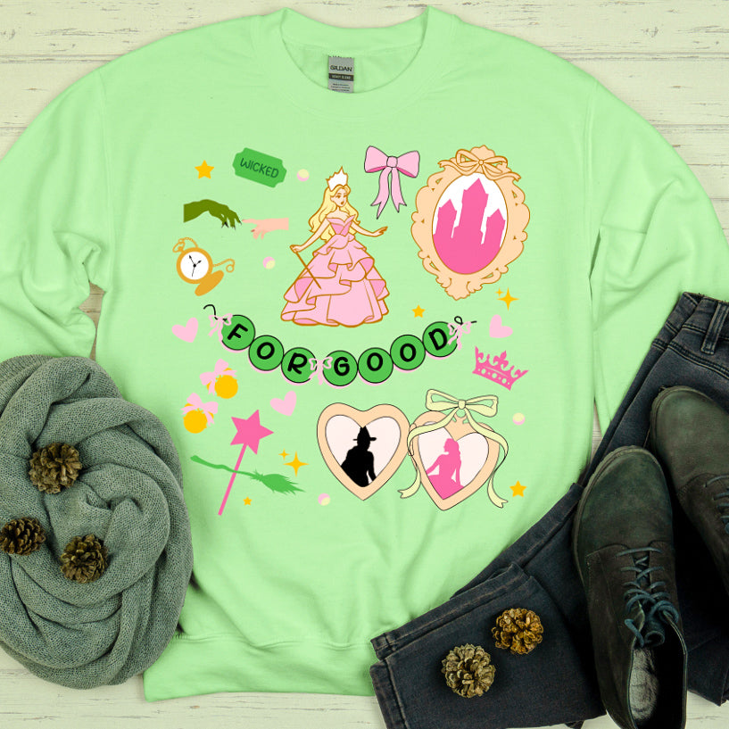 “For Good” Pastel Wicked-Inspired Crewneck Sweatshirt