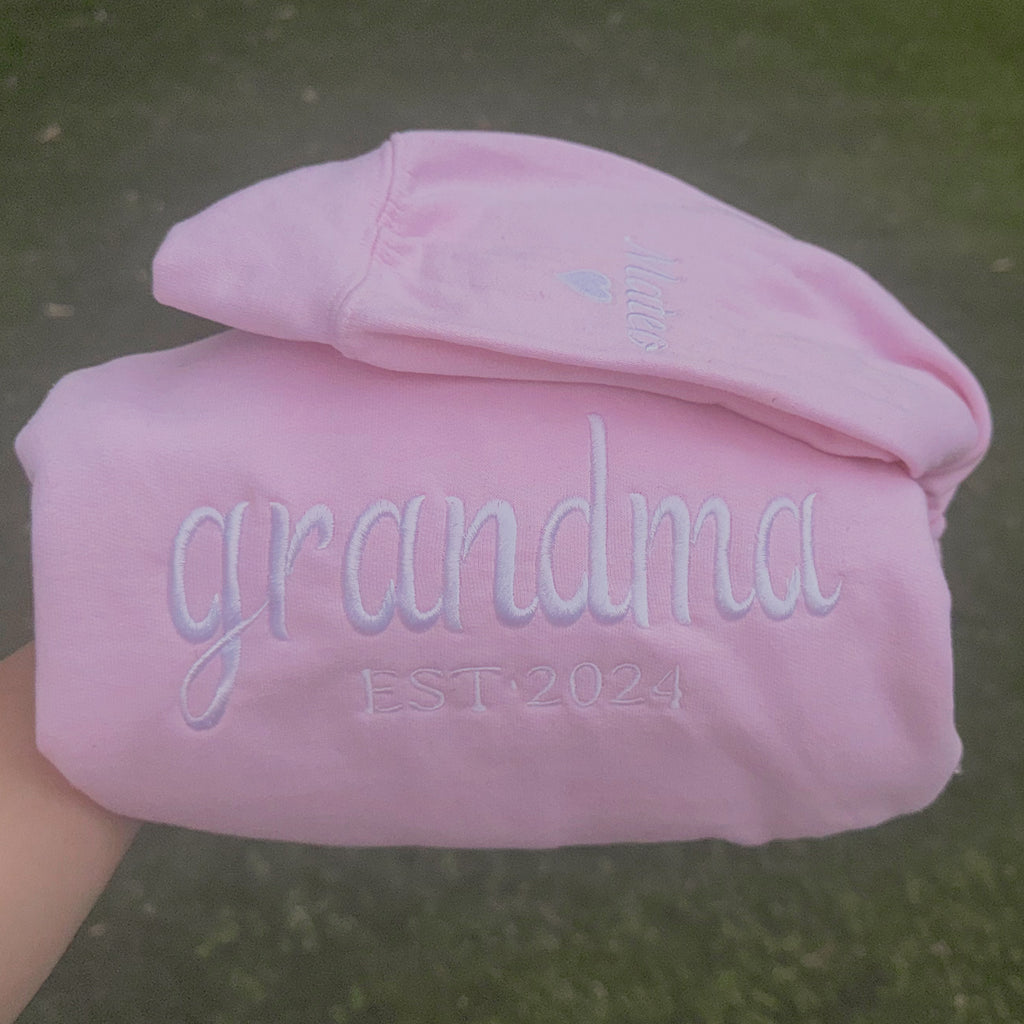 Custom Grandma Embroidered Hoodie