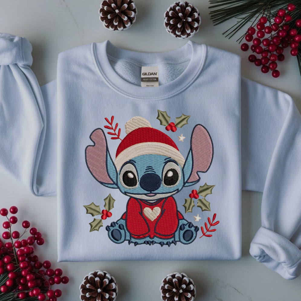 Christmas Stitch Embroidered Sweatshirt