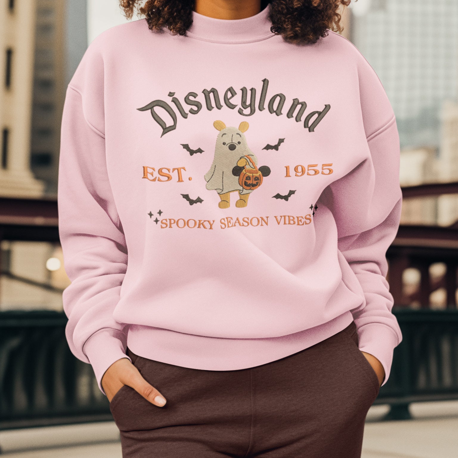 Spooky Honey Bear Embroidered Crewneck